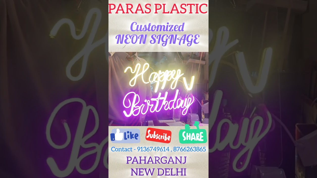 Acrylic Neon signage board, PARAS PLASTIC #acrylics #signage #acrylicsignboard #neonsignboard