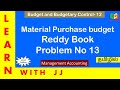 Material Purchase Budget Part 12 In Tamil Budget And Budgetary Control Budget