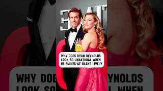 Why is Ryan Reynolds smiling so unnaturally at Blake Lively?#celebrity #ryanreynolds #blakelively