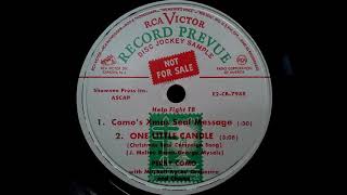 Perry Como (ペリー・コモ)Como&#39;s Xmas Seal Message ♪One Little Candle♪1952年 78rpm record . HMV 102