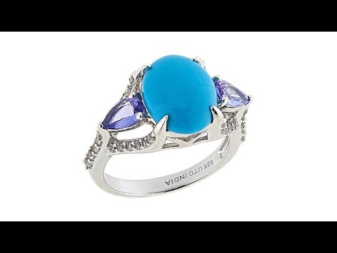 Paul Deasy Gem Oval Gem, Tanzanite and White Zircon Ring