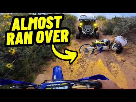 BRO ALMOST GOT RAN OVER BY A SIDE BY SIDE!