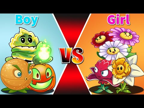 PvZ 2 Team BOY Vs GIRL Plant Vs Plant-Who Will Win?Plants Vs Zombies 2