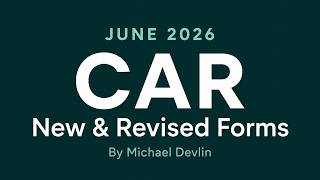 June 2026 CAR New & Revised Forms