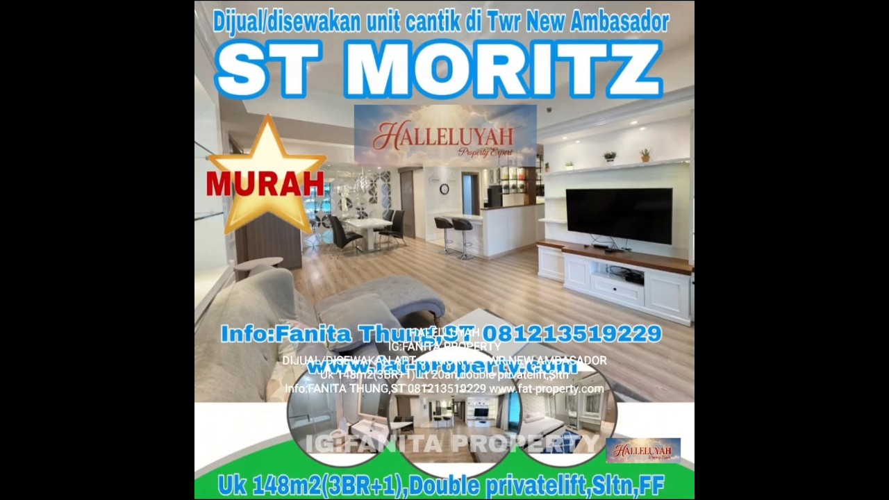 Apartment St Moritz Tower New Ambasador, Tower Paling High End dan Terbaru serta Paling Strategis di Tengah2 Mal.