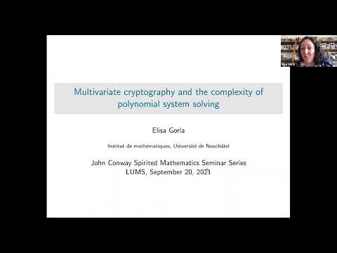 JC Series #18 - Elisa Gorla (University of Neuchatel), Multivariate cryptography and ...