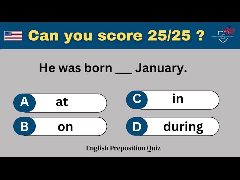 Can you score 25 25 English preposition Quiz Test your English level