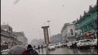 Lal Chowk heavy snowfall  Srinagar  kashmir