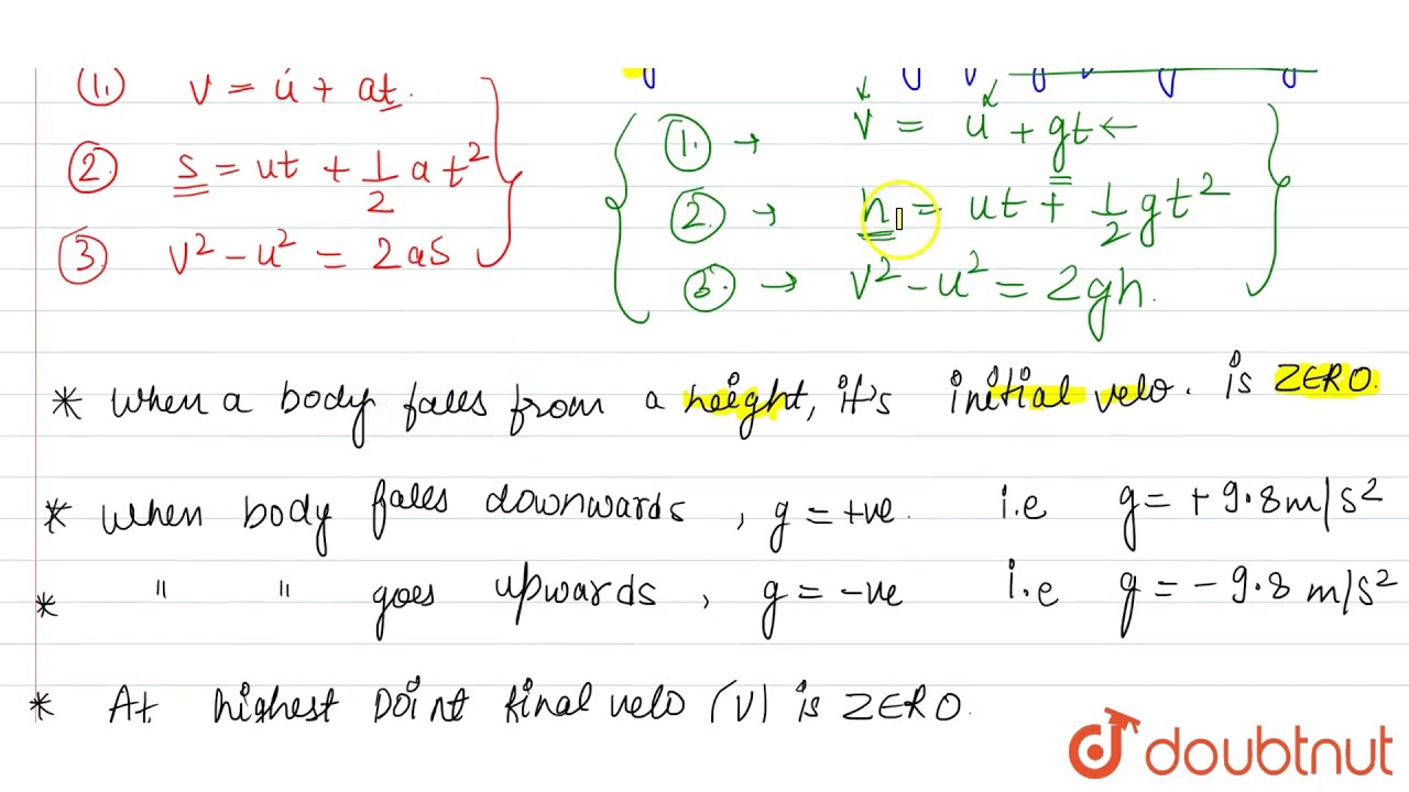 MOTION OF OBJECT UNDER GRAVITATIONAL FORCE