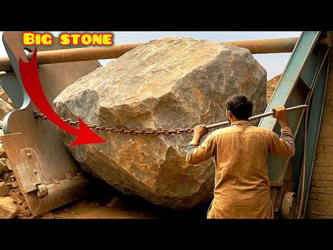 "PLAYING with GIANT Rocks! ASMR Rock Quarry CRUSHING Operations - Primary Jaw Crusher in Action.