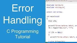 Error Handling | C Programming Tutorial