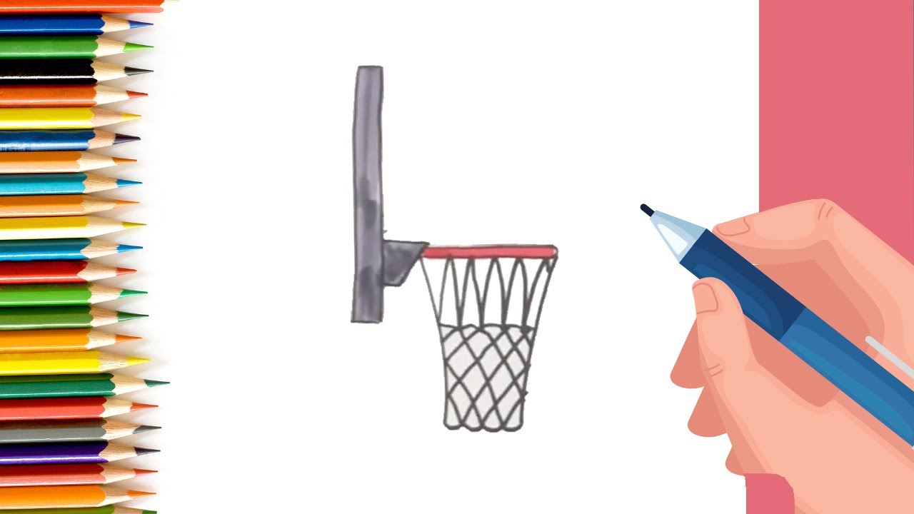 How to Draw easy Basketball Hoop step by step for Kids   #shorts