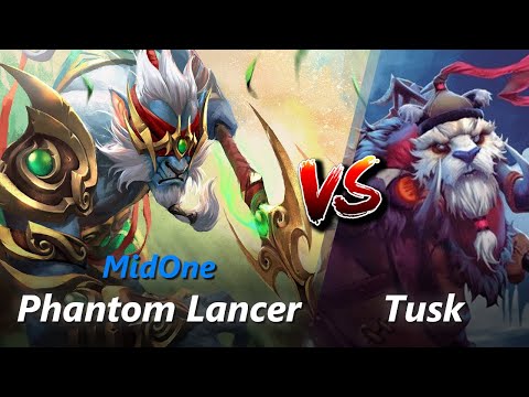 MidOne safelane Phantom Lancer vs Tusk/Tiny | First 10 minutes