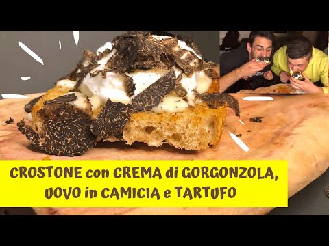 Ricetta Tartufo nero (pregiato), crostone di pane, crema di gorgonzola, uovo in camicia e tartufo