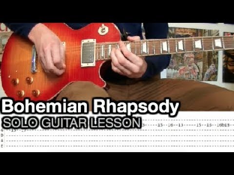 Queen - Bohemian Rhapsody Solo Guitar Lesson (With Tabs)