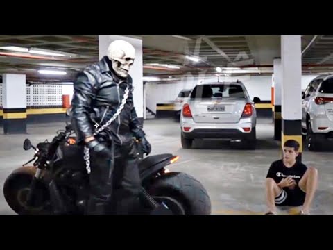 PEGADINHA: MOTOQUEIRO FANTASMA DE VOLTA - GhostRider Prank