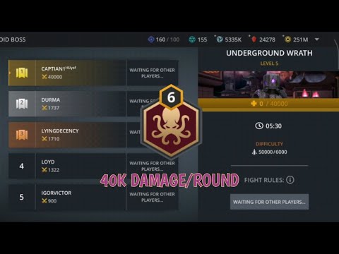 40k dmg/round||Lv6 Octopus of the Damned vs Lv5 Underground Warth||Shadow Fight 3 raid mode