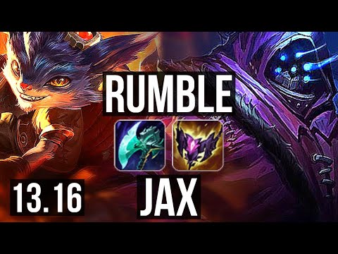 RUMBLE vs JAX (TOP) | 5.1M mastery, 1700+ games, 3/1/7 | KR Grandmaster | 13.16