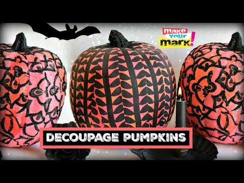 Decoupage Pumpkins with Gel Press