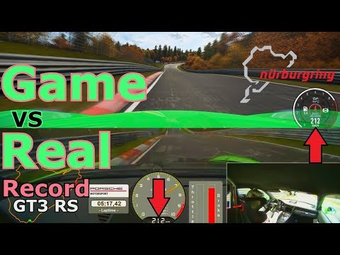 Игра и Реальный рекорд Porsche GT3 RS на Nurburgring - Nordschleife