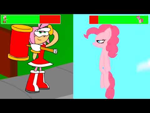 Amy Rose vs. Pinkie Pie with healthbars (30th Anniversary Special)