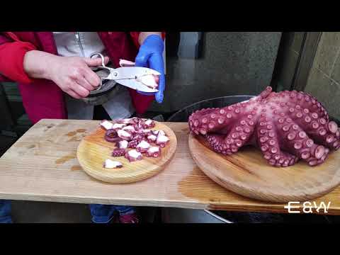 Virtual Tour of Vigo: Urban Streets & Pulpo (Octopus) Tapa Tasting (How Pulpo A Feira is Made)