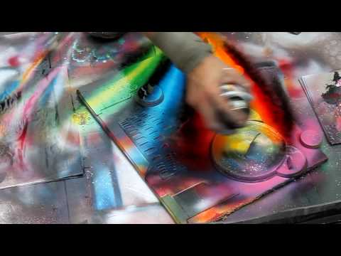 Technically perfect spray painting in Rome, Italy - HD720p