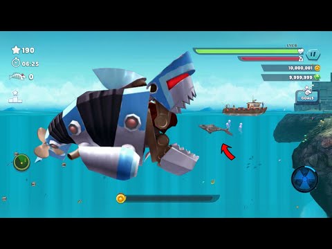 Hungry Shark Evolution - Giant Monster ROBO Shark New Update - Real Gameplay