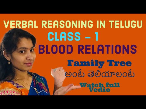 Class -1 || Reasoning classes for competitive exams || Verbal Reasoning || Blood Relations