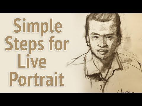 Simple steps for live portrait drawing in 10 minutes