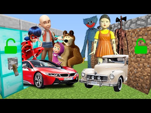 ÇİZGİ FİLM GARAJ VS GİZEMLİ GARAJ 😱 - Minecraft