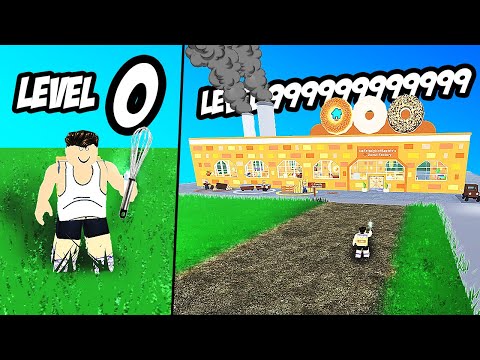 Building MAX LEVEL DONUT FACTORY in donut bakery // Roblox