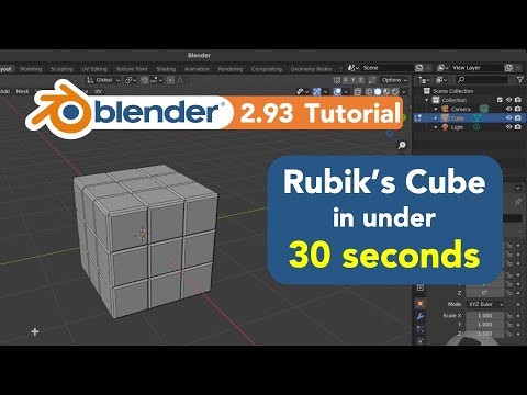 How to Make A Rubik's Cube in Under 30 Seconds in Blender 2.93