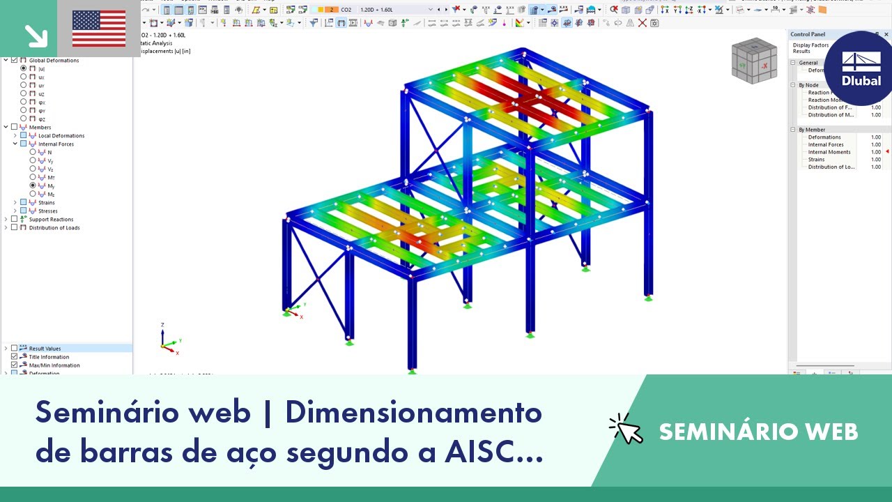 Seminário web | Dimensionamento de barras de aço segundo a AISC 360/341-22 no RFEM 6