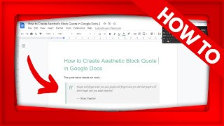 How to Create Aesthetic Block Quote in Google Docs using Coloured Line