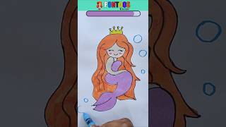 How to draw a cute mermaid | Step by step drawing for kids