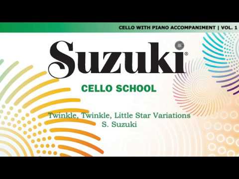 Suzuki Cello 1 - Twinkle, Twinkle, Little Star Variations - S. Suzuki [Score Video]
