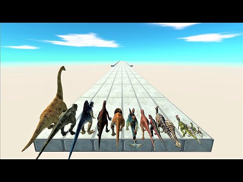 All dinosaurs speed race. Flat long straight course! | Animal Revolt Battle Simulator