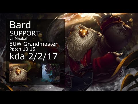 Bard Support vs Maokai - EUW Grandmaster 2/2/17 Patch 10.15 Gameplay