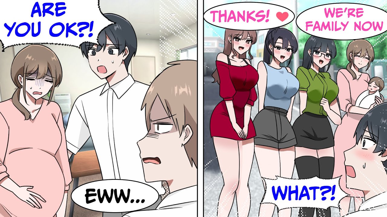 I Help A Pregnant Woman & Her 3 Beautiful Daughters Welcome Me Into The Family (RomCom Manga Dub)