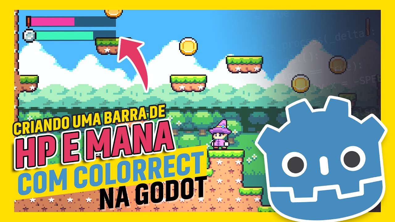 Como CRIAR BARRAS DE HP e MANA com COLOR RECT na Godot 3.4