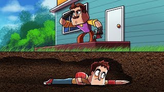 Minecraft | SNEAKING INTO HELLO NEIGHBORS HOUSE! (Neighbor Sets Traps)