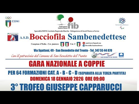 3° TROFEO GIUSEPPE CAPPARUCCI - GARA NAZIONALE A COPPIE - DALLA BOCC. SAMBENEDETTESE