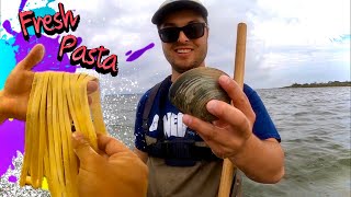 Handmade Fettuccini And Clam Pasta!!! East Coast Clamming | DELICIOUS Recipe!