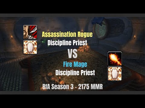 Assa Rogue Disc Priest vs Fire Mage Disc Priest - 2175 MMR - BfA Season 3