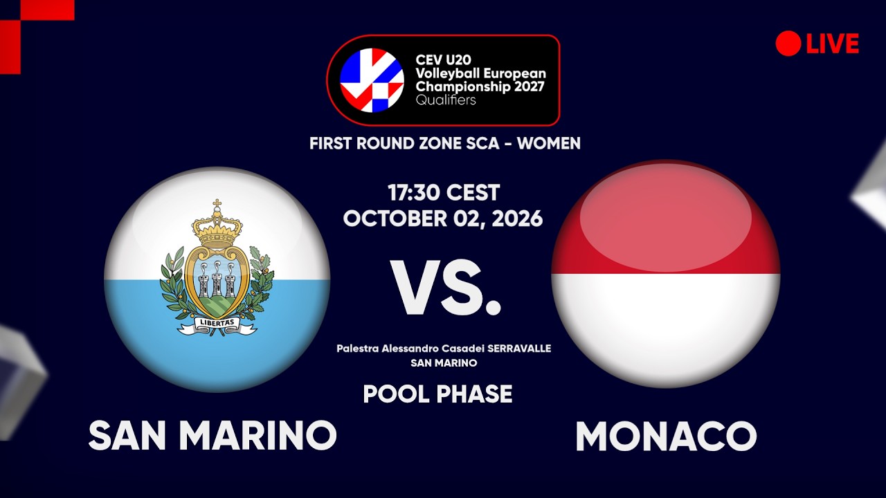LIVE | SAN MARINO vs. MONACO  | CEV U20 EuroVolley 2027 Women | Qualifiers