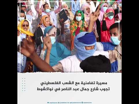 مسيرة تضامنية مع الشعب الفلسطيني تجوب شارع جمال عبد الناصر في نواكشوط