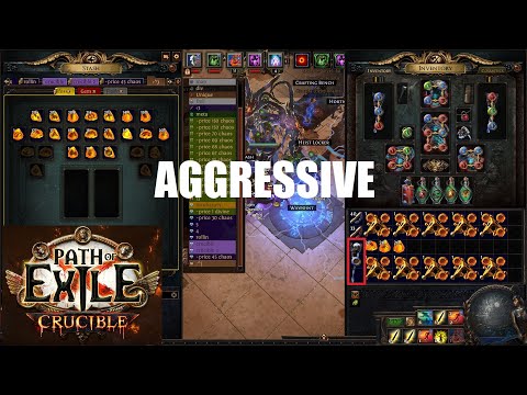 [Path of Exile 3.21] Crafting Aggressive Wand in Crucible League Zombie Necromancer - 1165