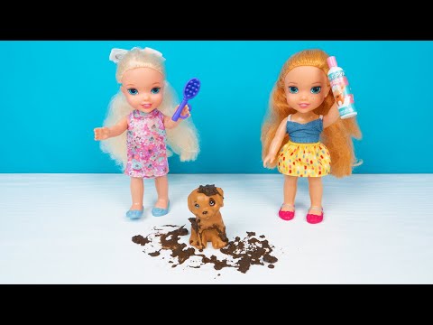 Elsa and Anna DOG SPA! 🐶 🐾 Give dirty puppy a wash🛁