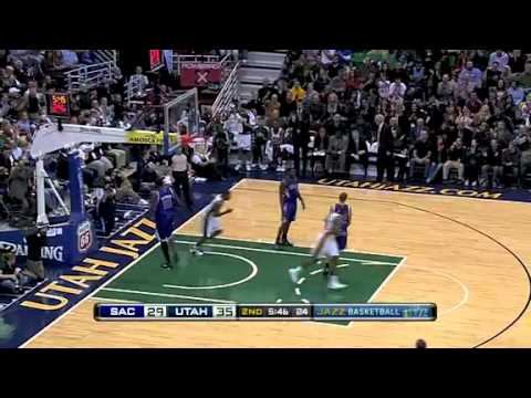 C J Miles block nasty to the floor a Omri Casspi lay up attempt vs Sacramento Kings